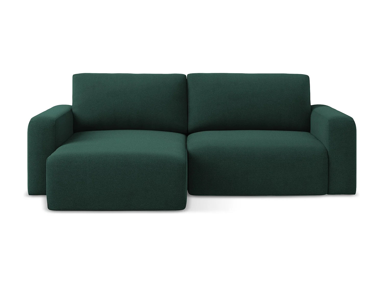 3-Sitzer Ecksofa mit Schlaffunktion - Ecke Links - Strukturstoff - Flaschengrün - KONA