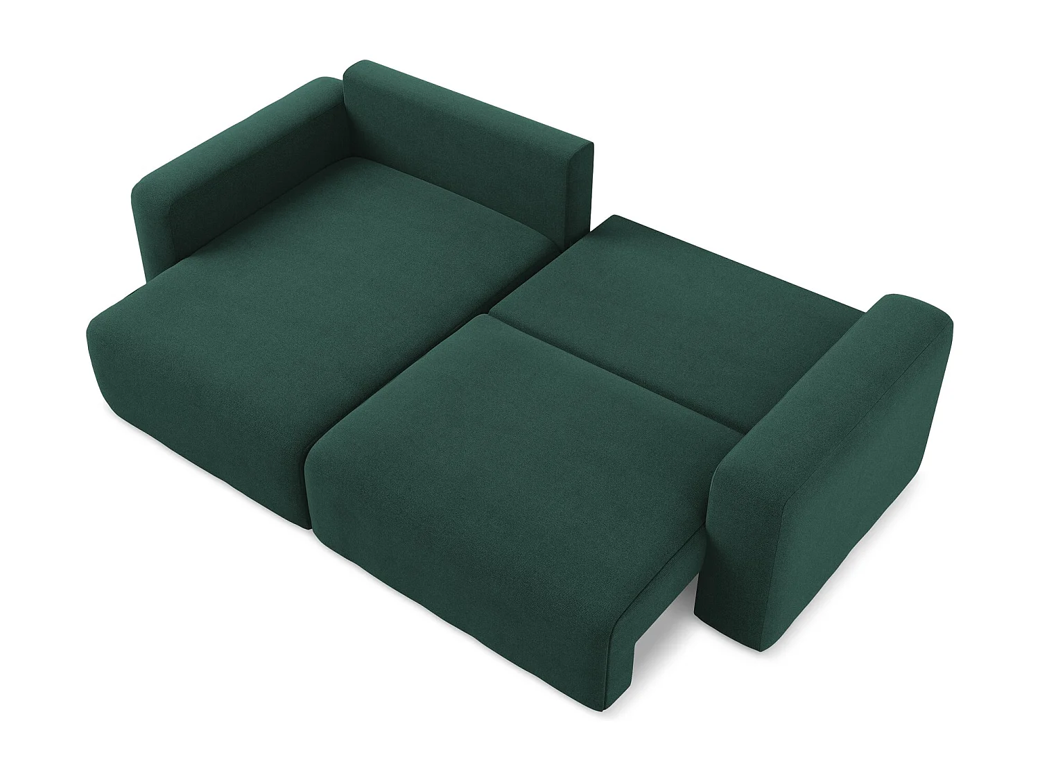 3-Sitzer Ecksofa mit Schlaffunktion - Ecke Links - Strukturstoff - Flaschengrün - KONA