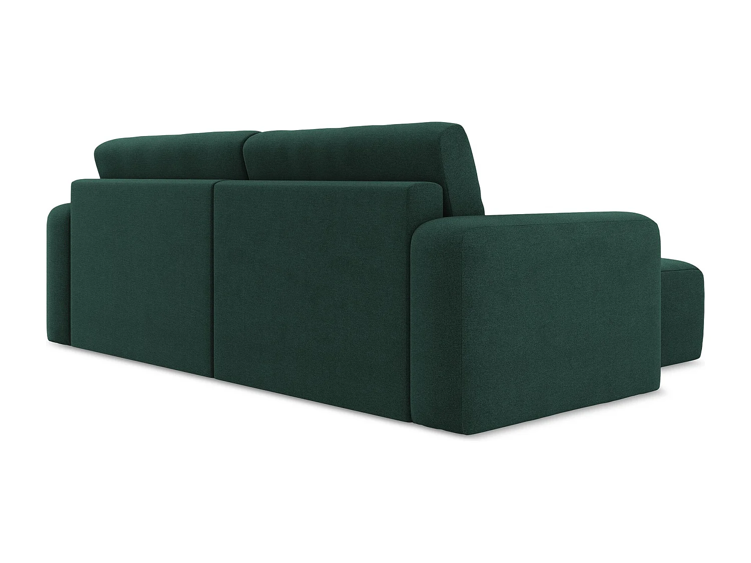 3-Sitzer Ecksofa mit Schlaffunktion - Ecke Links - Strukturstoff - Flaschengrün - KONA