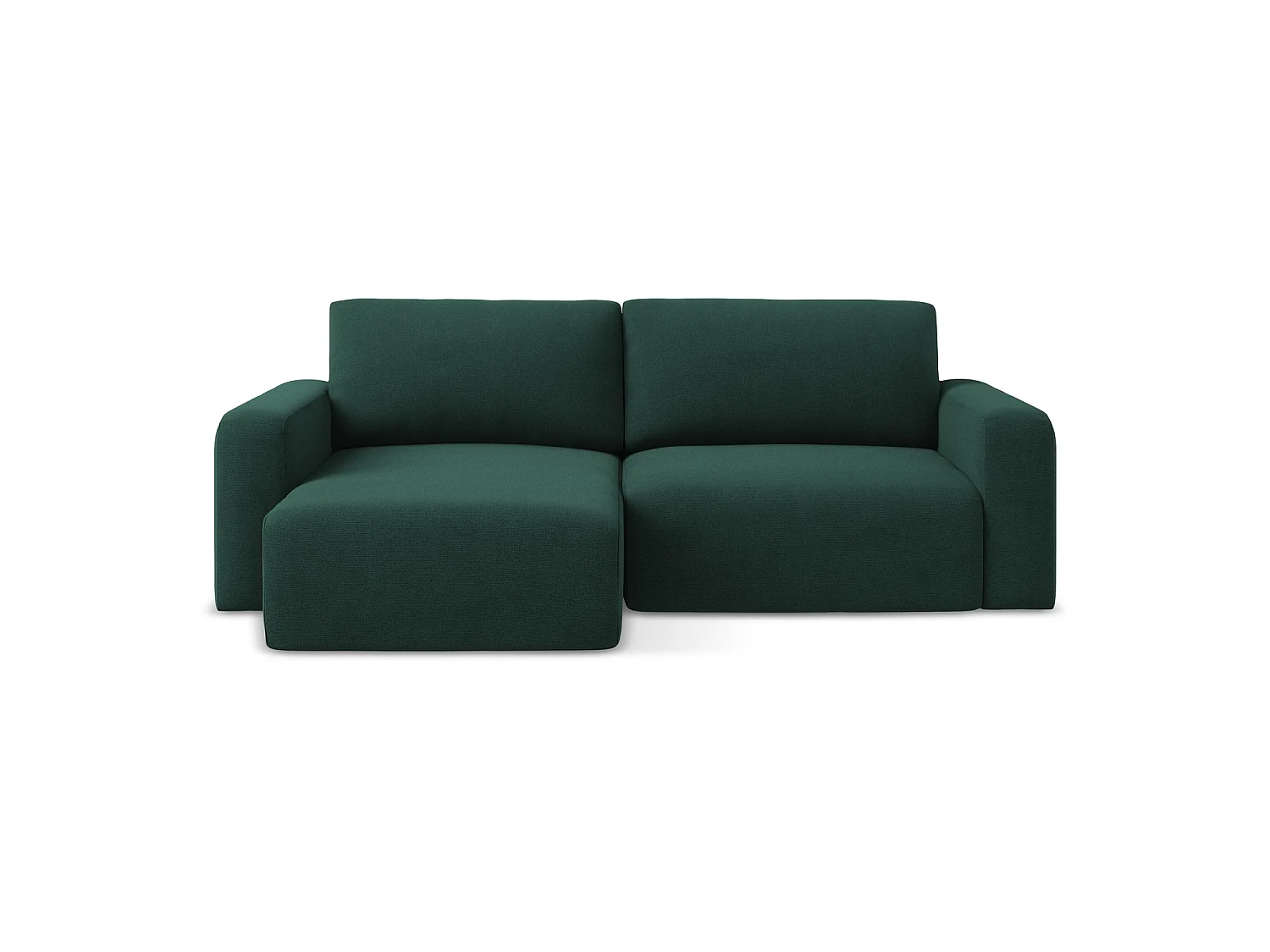 3-Sitzer Ecksofa mit Schlaffunktion - Ecke Links - Strukturstoff - Flaschengrün - OSTIA