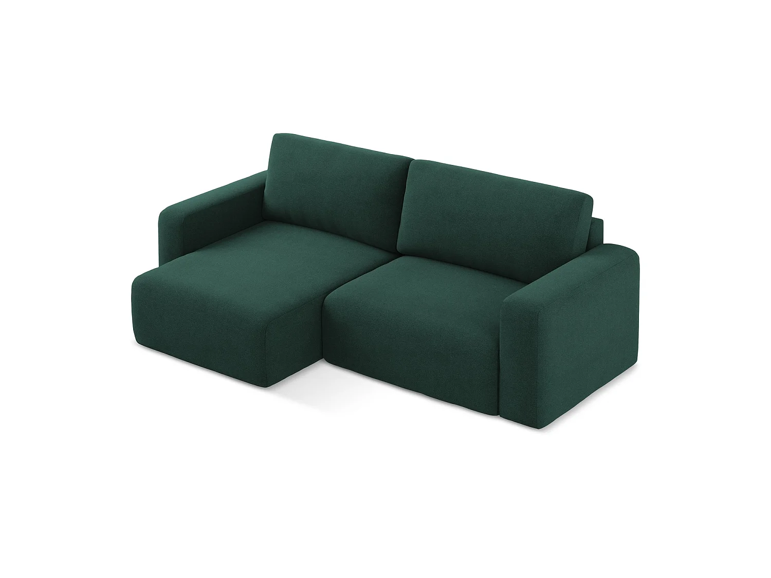 3-Sitzer Ecksofa mit Schlaffunktion - Ecke Links - Strukturstoff - Flaschengrün - OSTIA