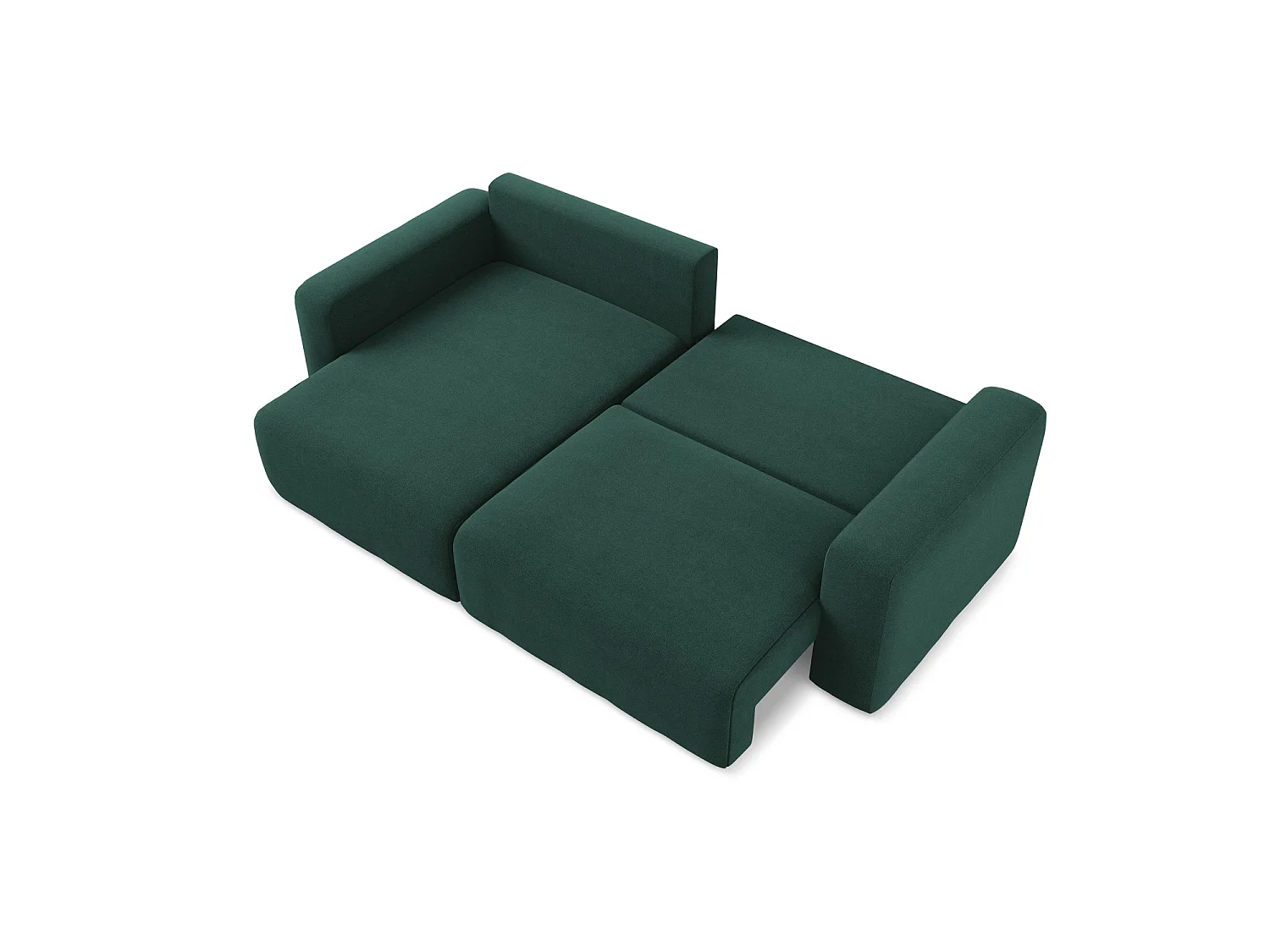 3-Sitzer Ecksofa mit Schlaffunktion - Ecke Links - Strukturstoff - Flaschengrün - OSTIA