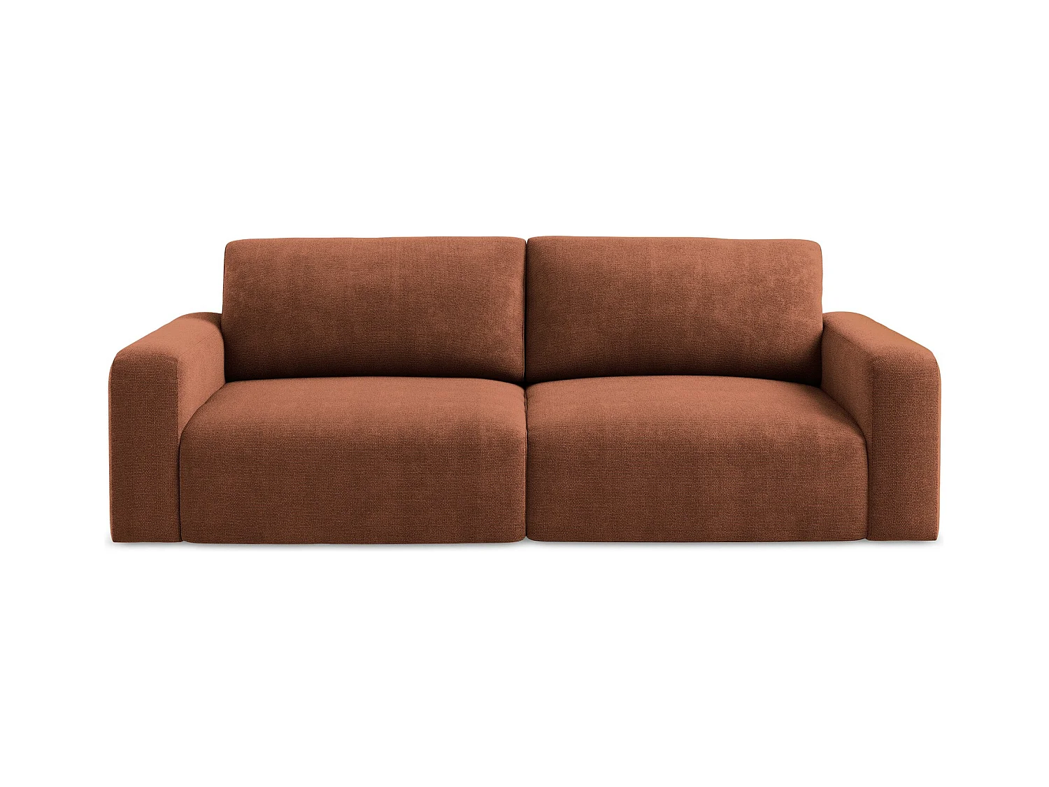 Canapé 3 places convertible en Chenille - terre cuite - KONA