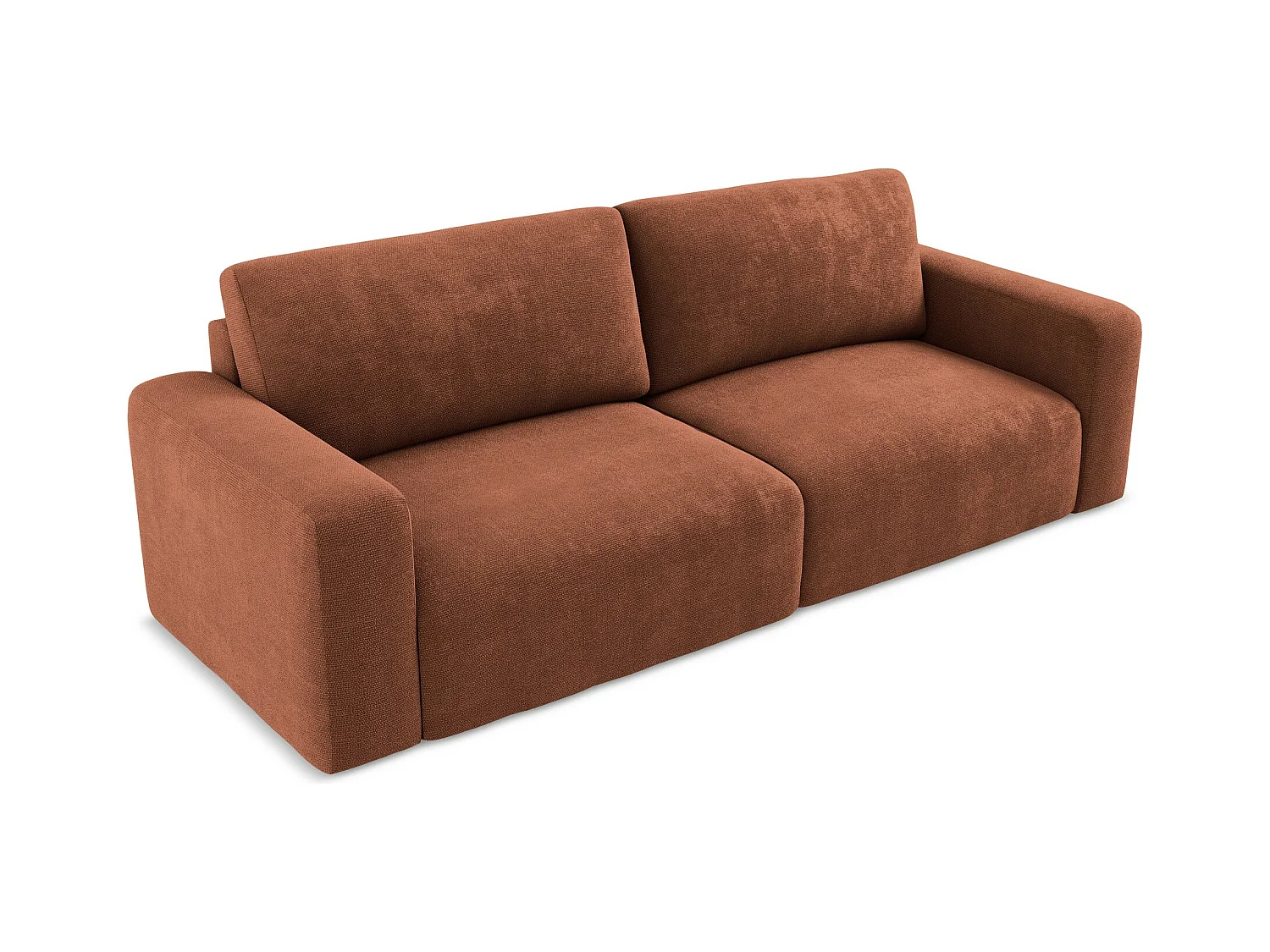 Canapé 3 places convertible en Chenille - terre cuite - KONA