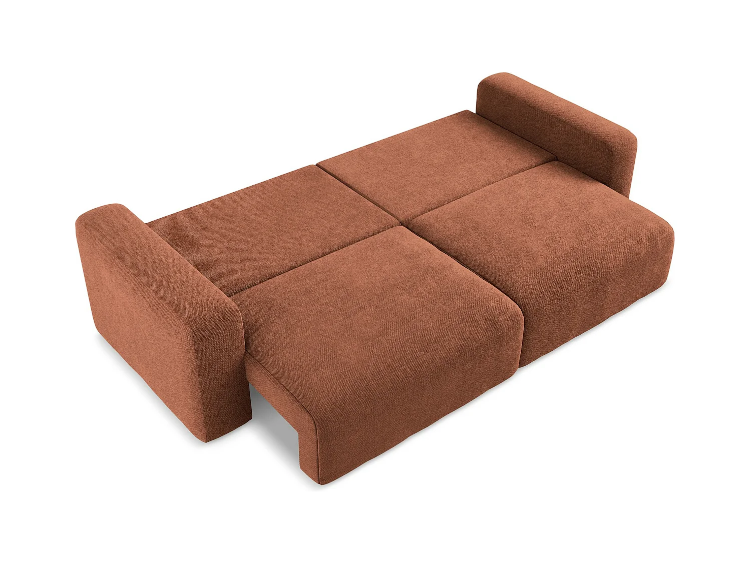 Canapé 3 places convertible en Chenille - terre cuite - KONA