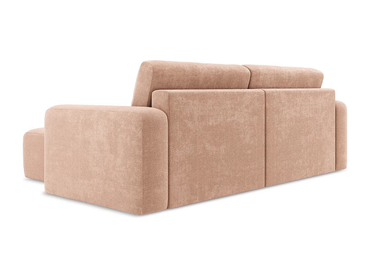 Ecksofa mit Schlaffunktion - Ecke Rechts - Chenille - Pfirsich - KONA