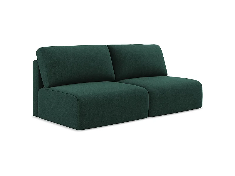 3-Sitzer Sofa ohne Armlehne mit Schlaffunktion - / - Strukturstoff - Flaschengrün - KONA