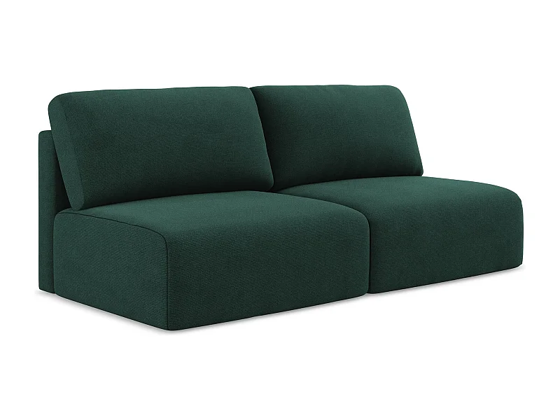 Canapé 3 places sans accoudoir convertible en Strukturstoff - bouteille verte - KONA