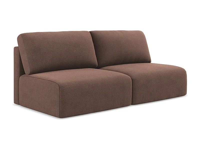 3-Sitzer Sofa ohne Armlehne mit Schlaffunktion - / - Strukturstoff - Puderrosa - KONA