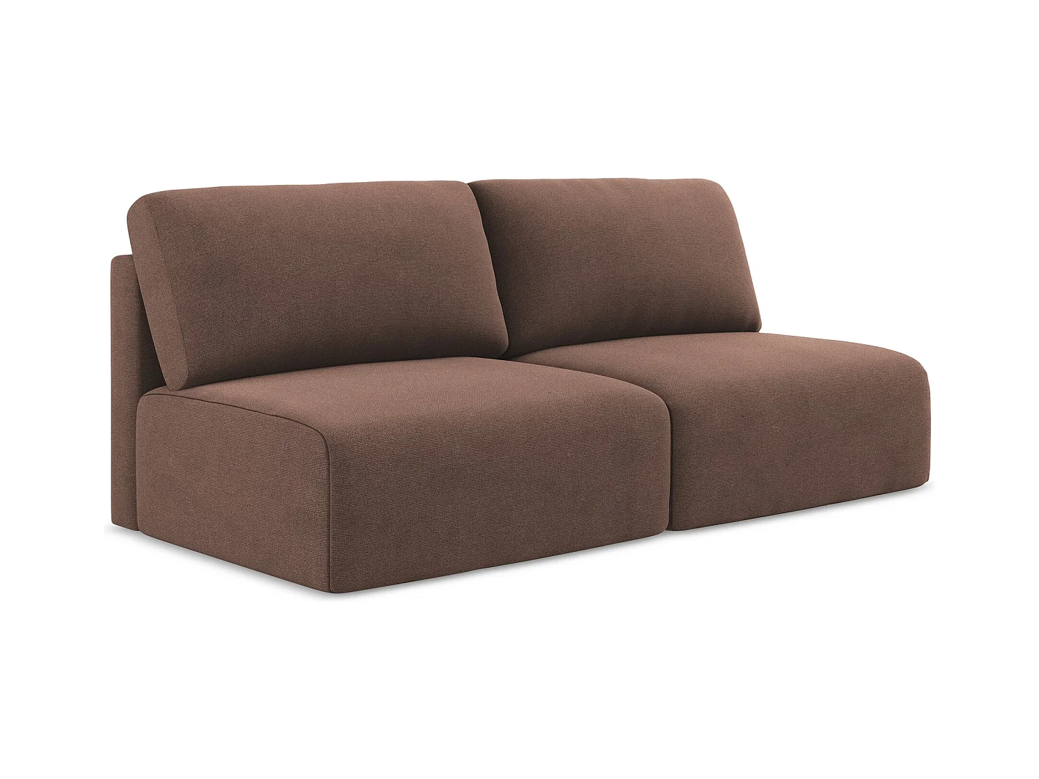 Canapé 3 places sans accoudoir convertible en Strukturstoff - rose poudré - KONA