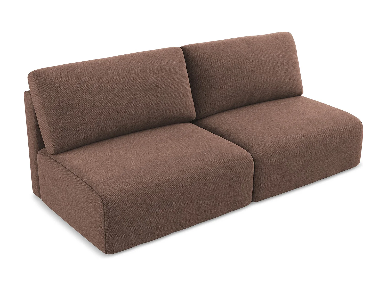 Otwarta Sofa 3-osobowa z funkcją spania - z tkaniny strukturalnej - pudrowy róż - KONA