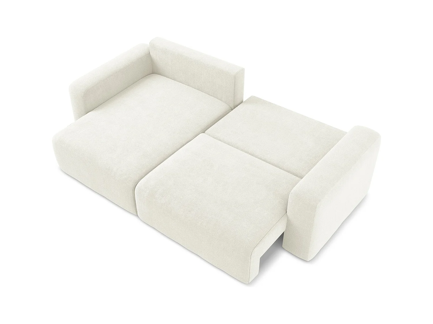 3-Sitzer Ecksofa mit Schlaffunktion - Ecke Links - Chenille - Weiß - KONA