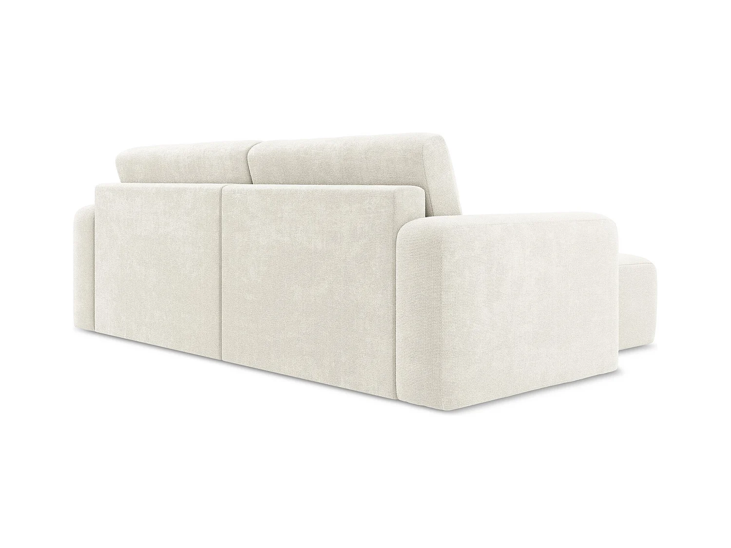 3-Sitzer Ecksofa mit Schlaffunktion - Ecke Links - Chenille - Weiß - KONA
