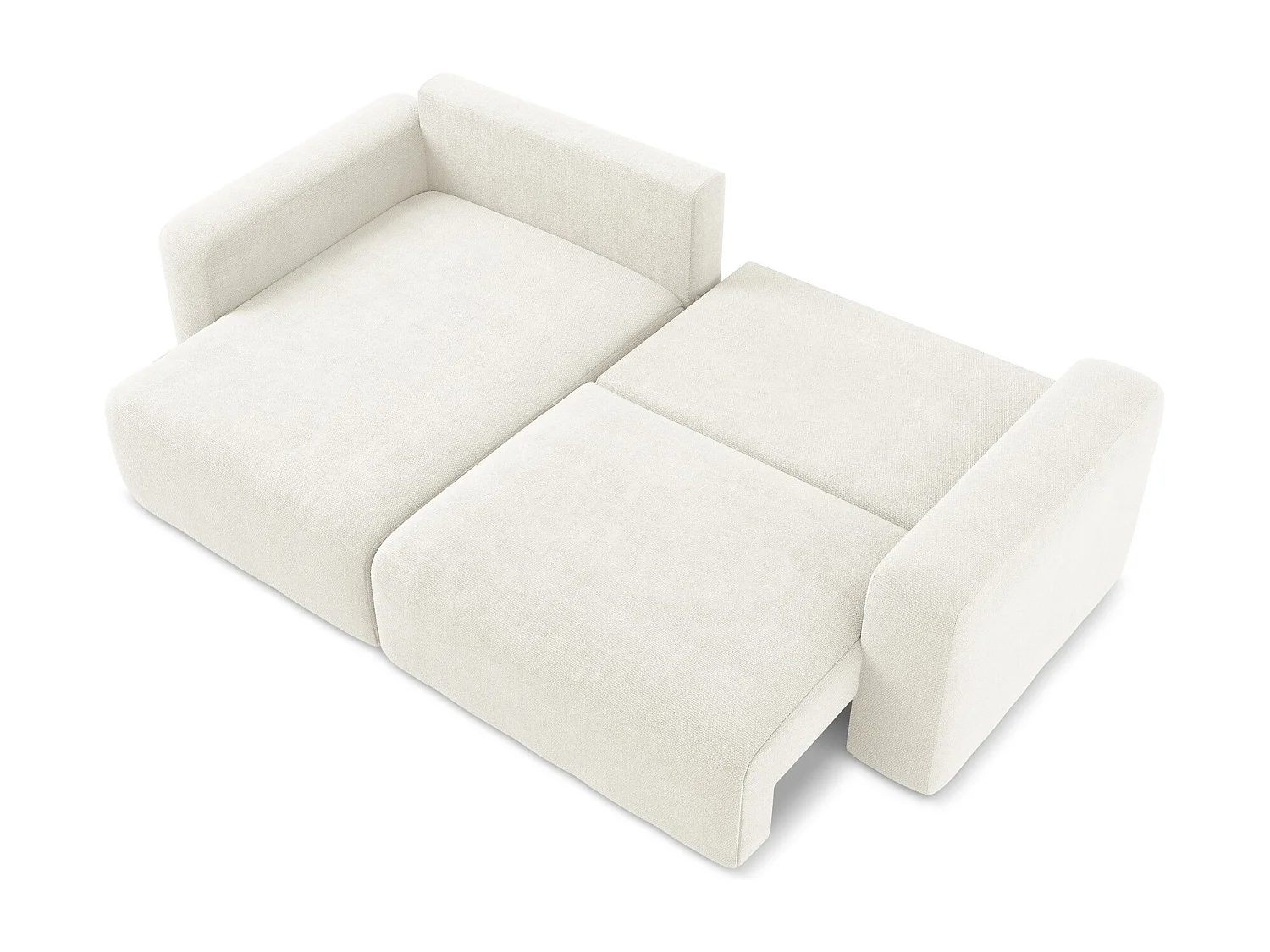 3-Sitzer Ecksofa mit Schlaffunktion - Ecke Links - Chenille - Weiß - KONA