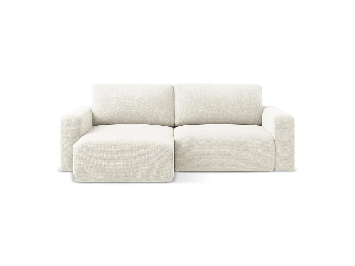Canapé d’angle 3 places gauche convertible en tissu chenille - blanc - OSTIA