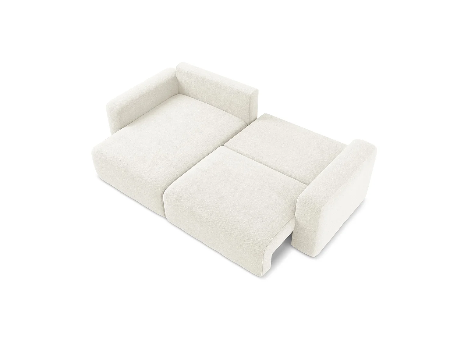 Canapé d’angle 3 places gauche convertible en tissu chenille - blanc - OSTIA