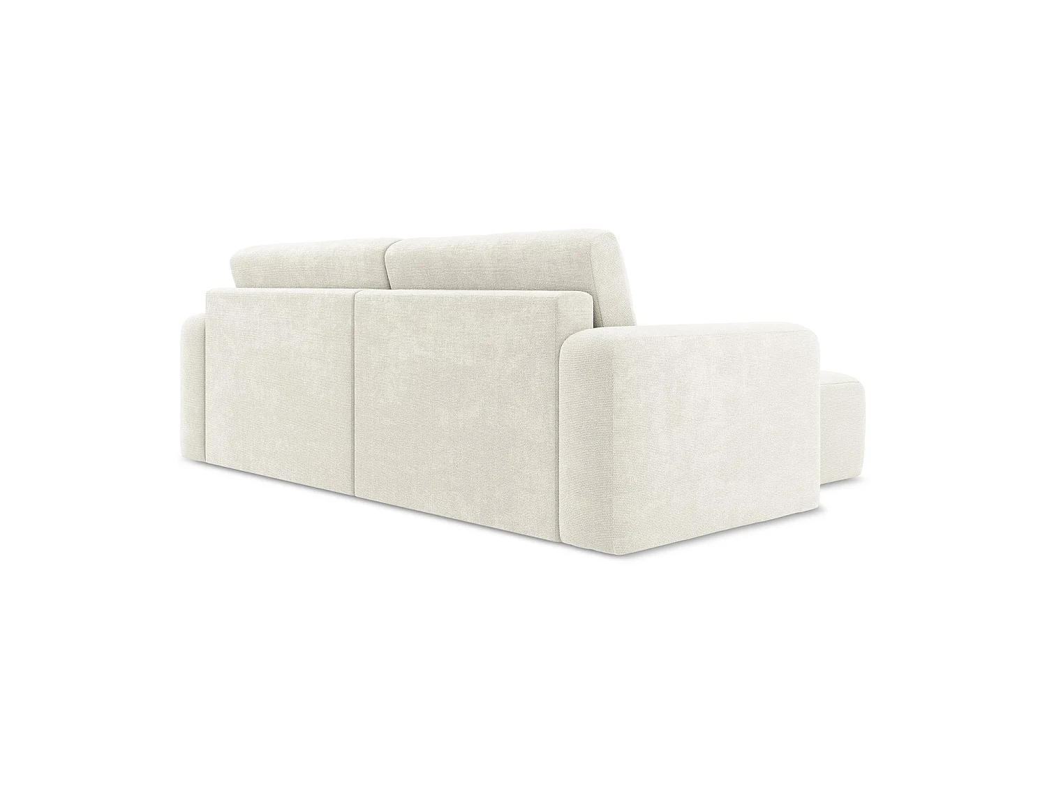 Canapé d’angle 3 places gauche convertible en tissu chenille - blanc - OSTIA
