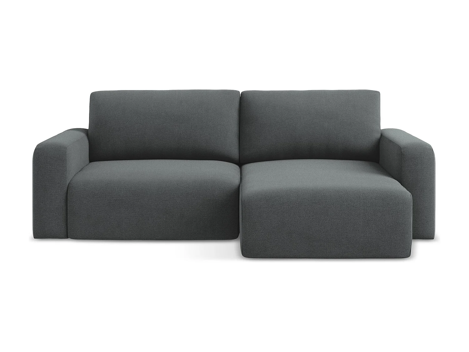 Canapé d’angle 3 places droit convertible en Strukturstoff - gris - KONA