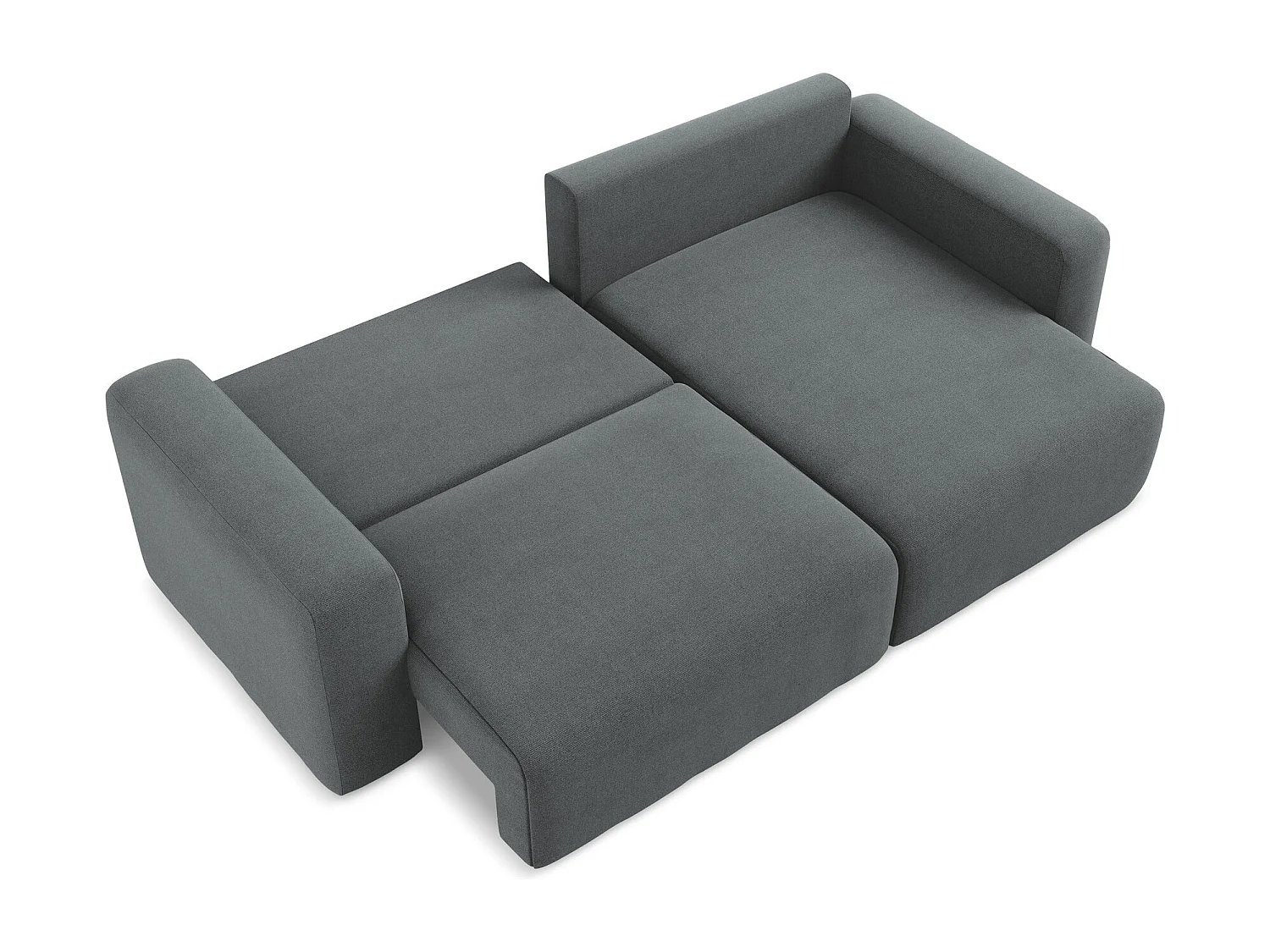 Canapé d’angle 3 places droit convertible en Strukturstoff - gris - KONA