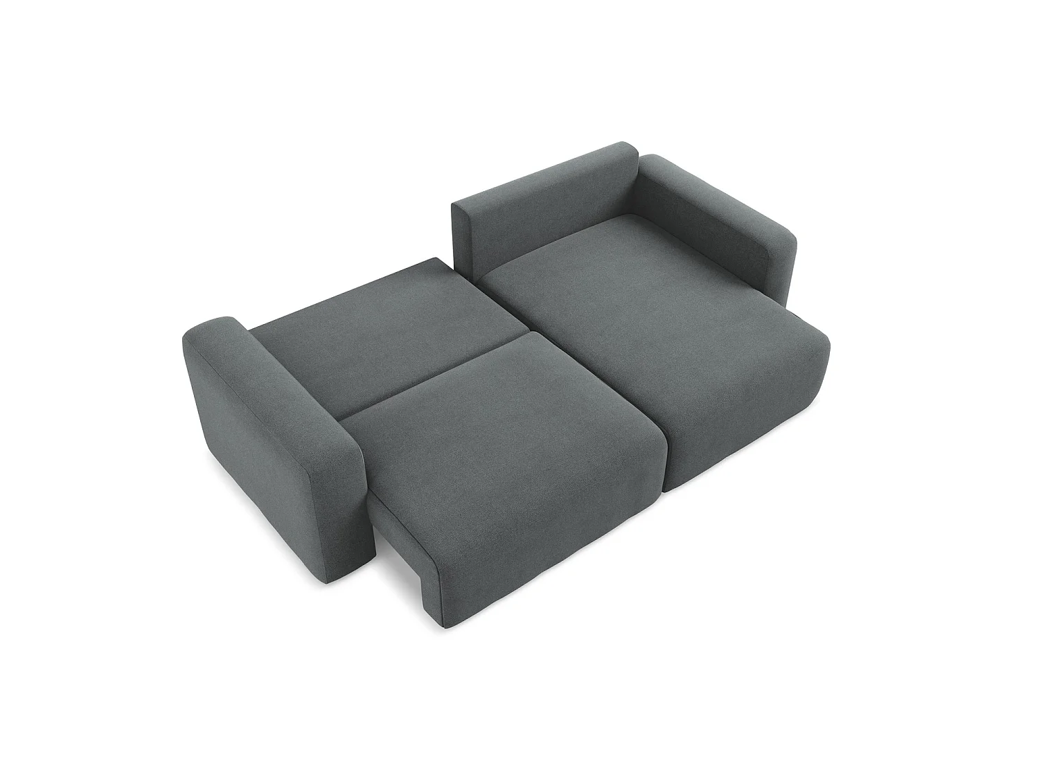 Canapé d'angle droit convertible en tissu texturé - gris - OSTIA