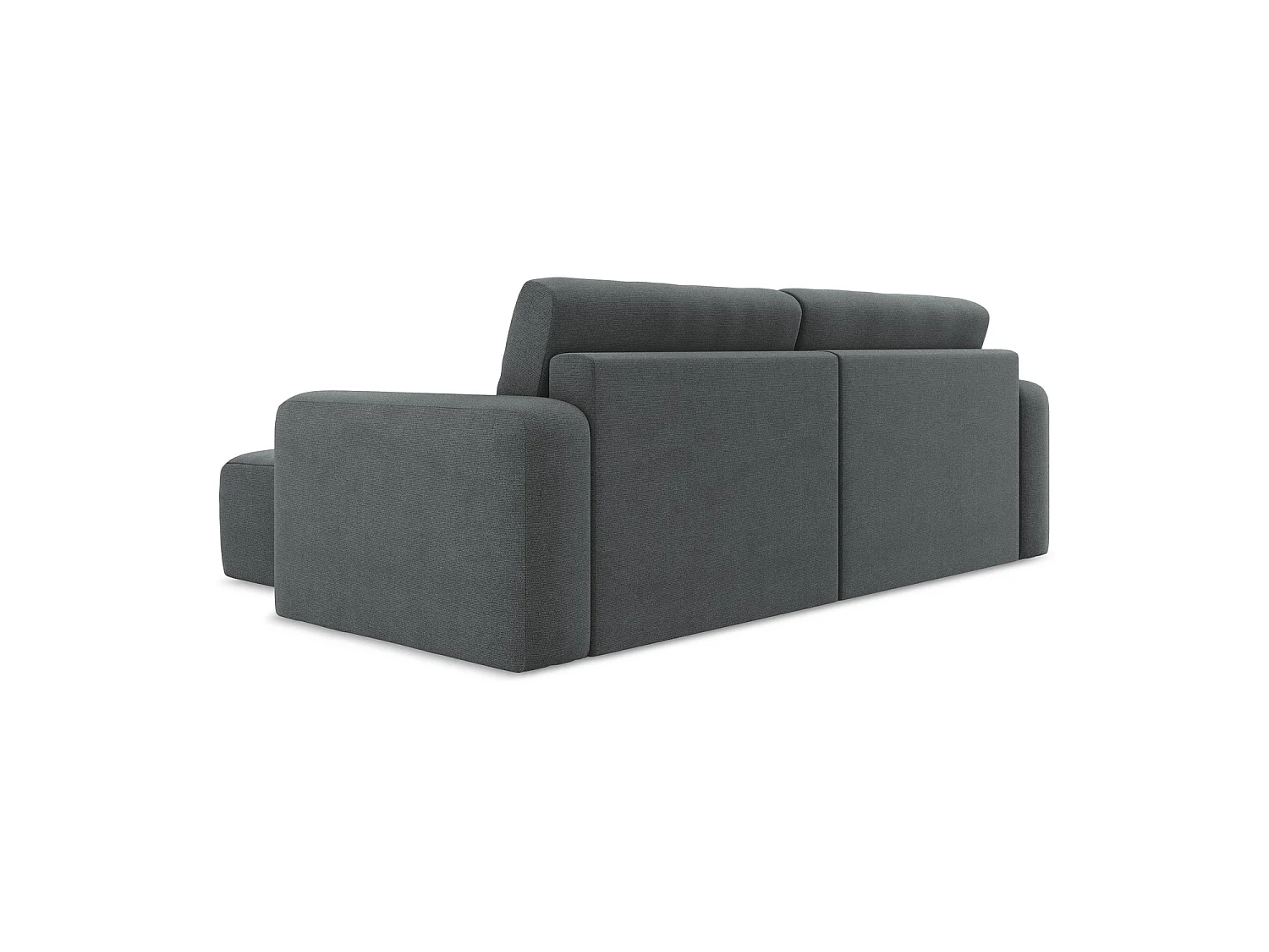 Canapé d'angle droit convertible en tissu texturé - gris - OSTIA