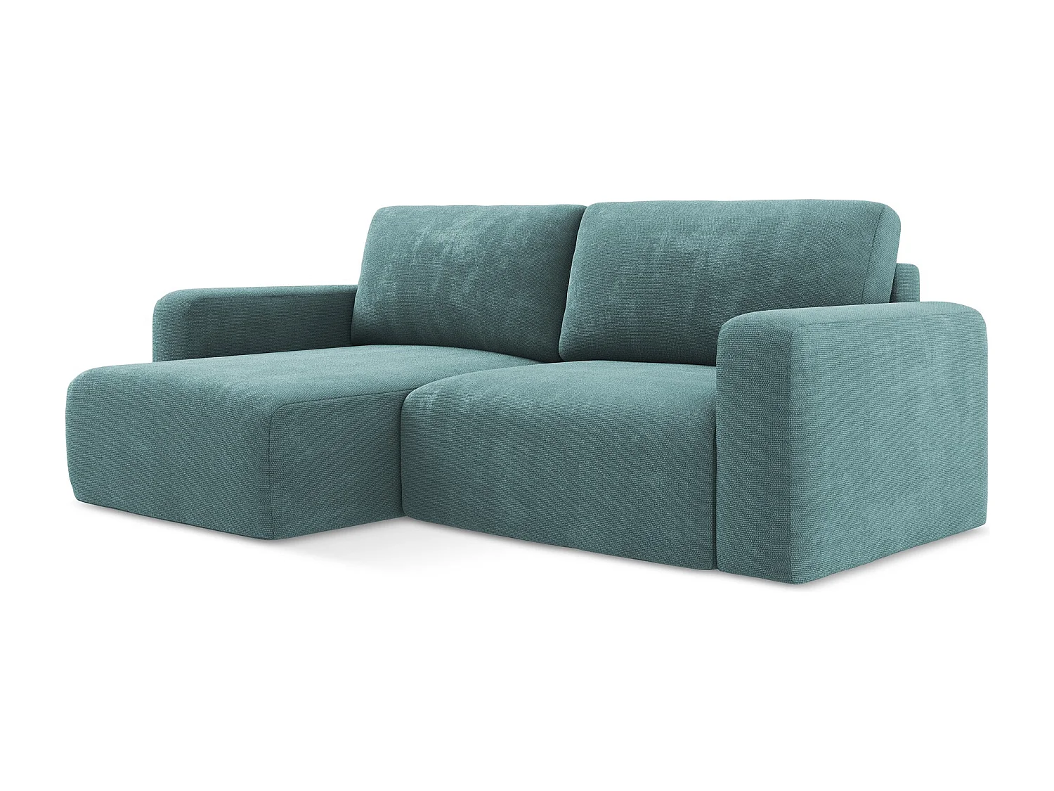 3-Sitzer Ecksofa mit Schlaffunktion - Ecke Links - Chenille - Jeans - KONA