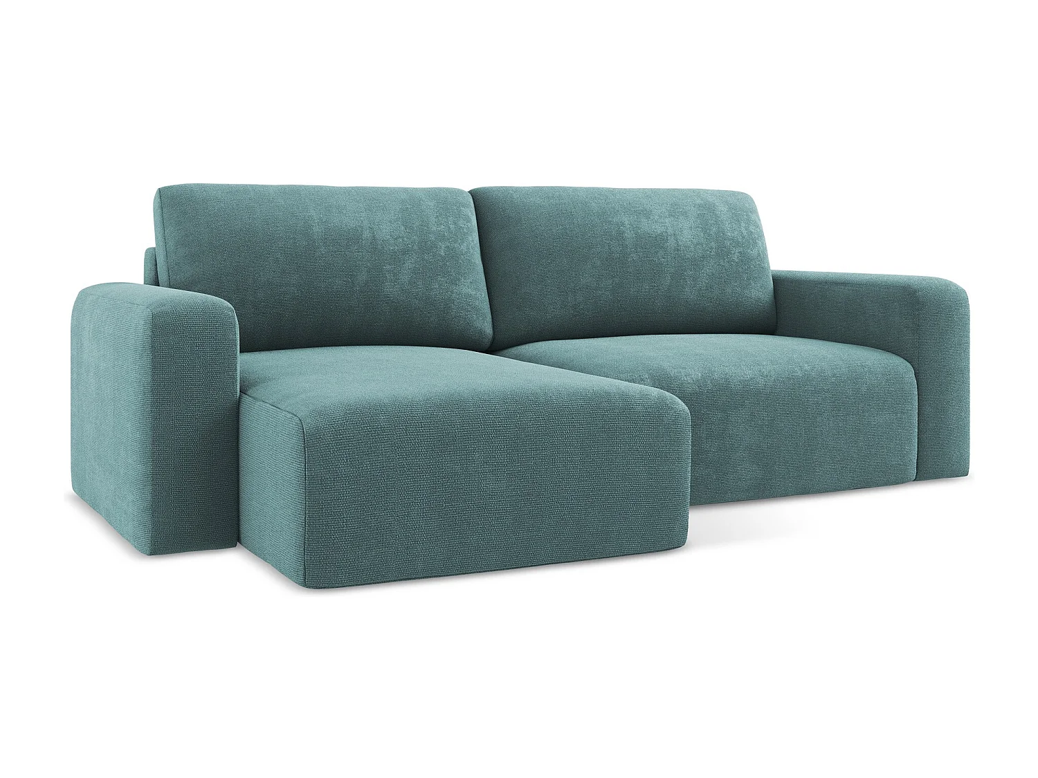 3-Sitzer Ecksofa mit Schlaffunktion - Ecke Links - Chenille - Jeans - KONA