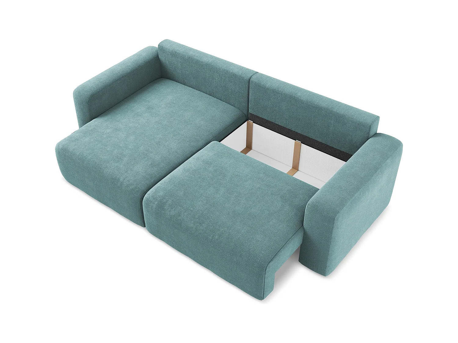 3-Sitzer Ecksofa mit Schlaffunktion - Ecke Links - Chenille - Jeans - KONA