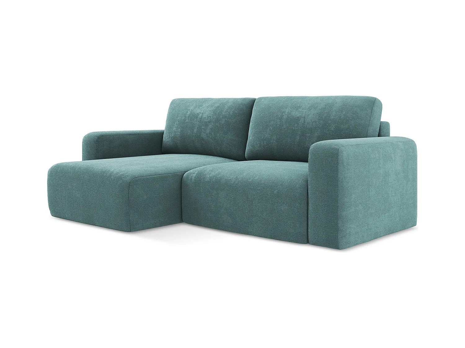 3-Sitzer Ecksofa mit Schlaffunktion - Ecke Links - Chenille - Jeans - KONA