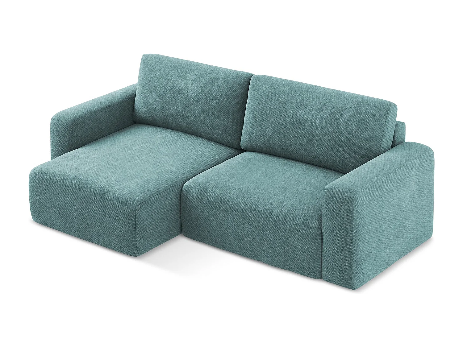 3-Sitzer Ecksofa mit Schlaffunktion - Ecke Links - Chenille - Jeans - KONA