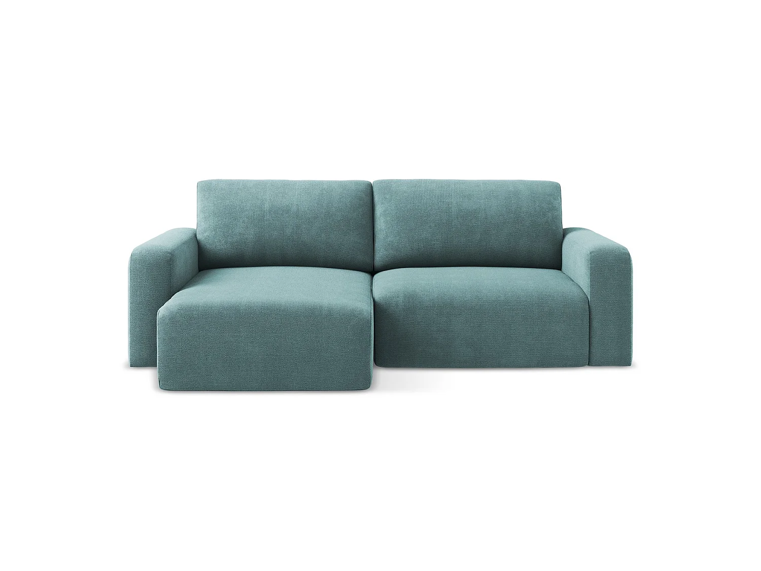 Canapé d’angle 3 places gauche convertible en tissu chenille - jeans - OSTIA