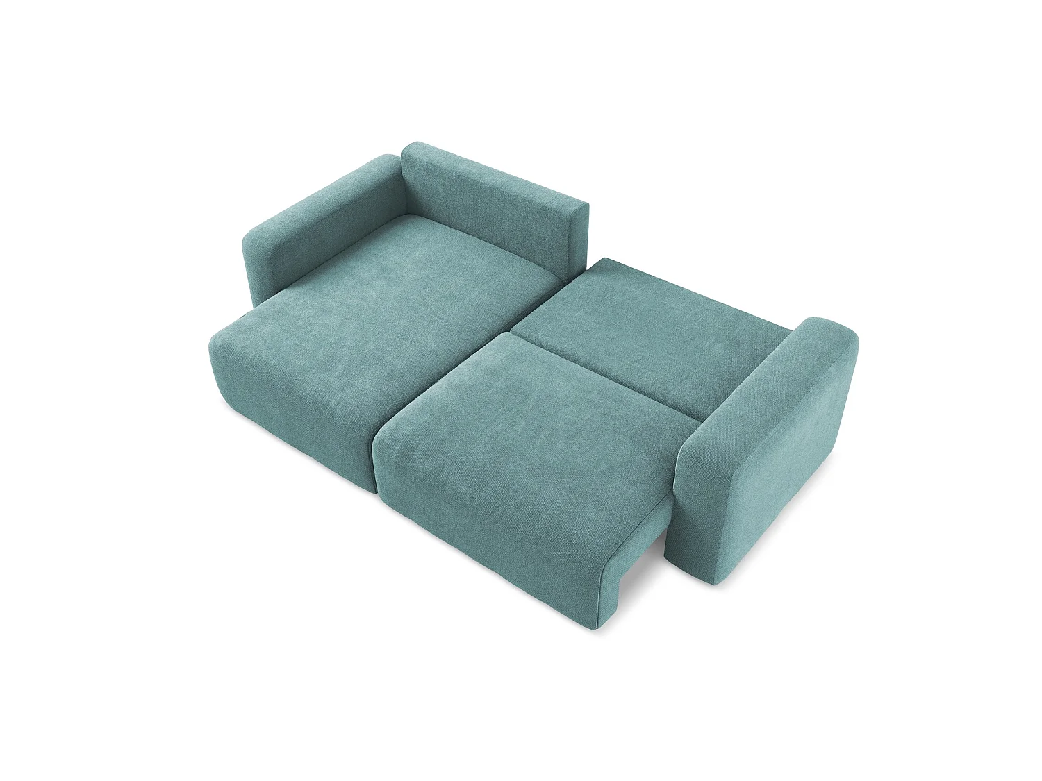 Canapé d’angle 3 places gauche convertible en tissu chenille - jeans - OSTIA