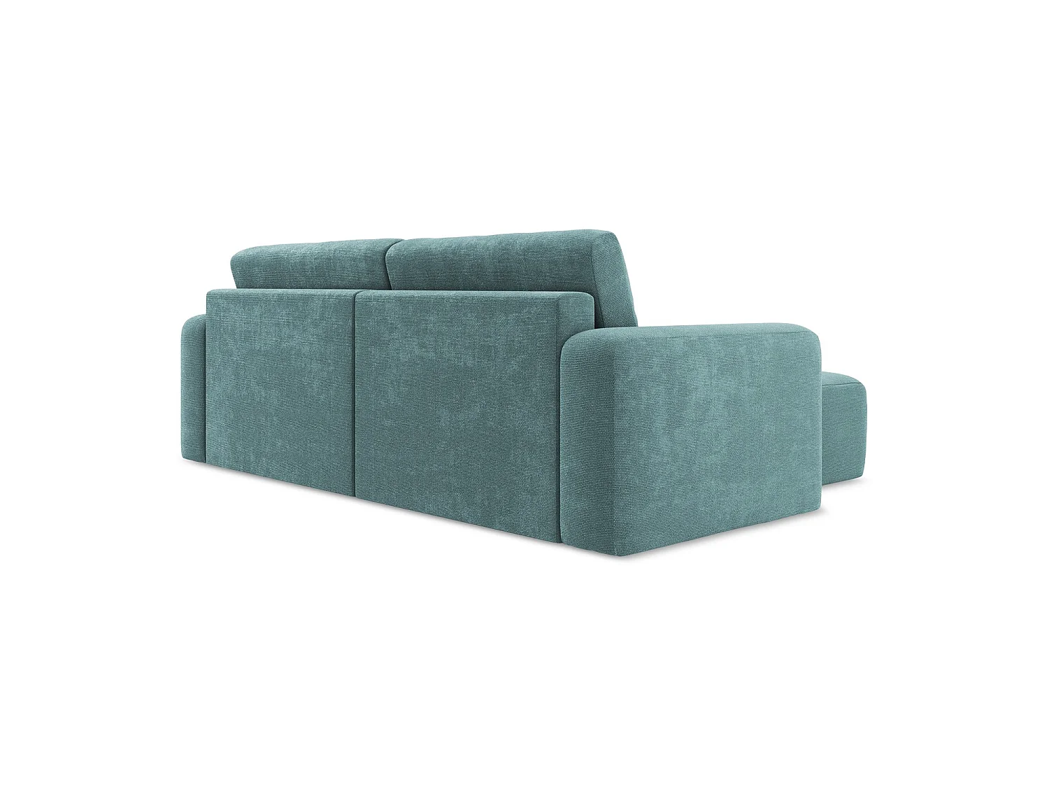 Canapé d’angle 3 places gauche convertible en tissu chenille - jeans - OSTIA