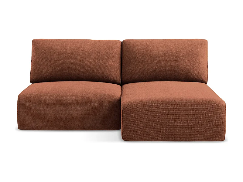 Ecksofa ohne Armlehne mit Schlaffunktion Rechts - Rechts - Chenille - Terrakotta - KONA