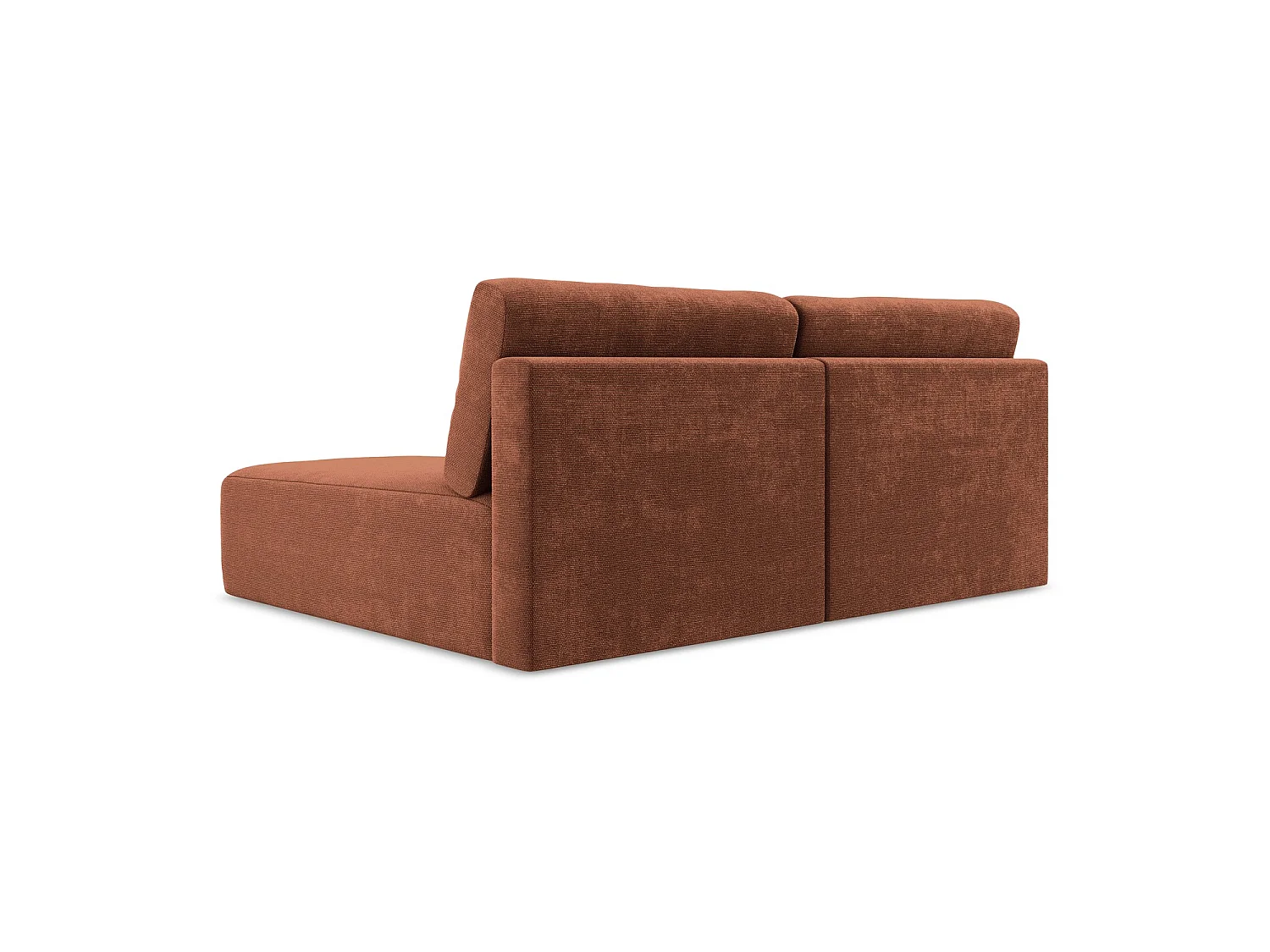 Ecksofa ohne Armlehne mit Schlaffunktion Rechts - Rechts - Chenille - Terrakotta - OSTIA