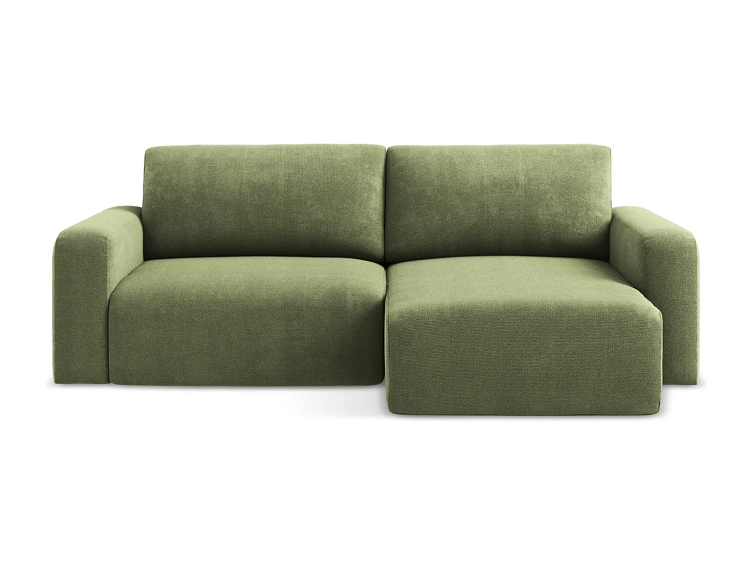 Ecksofa mit Schlaffunktion - Ecke Rechts - Chenille - Grün - KONA