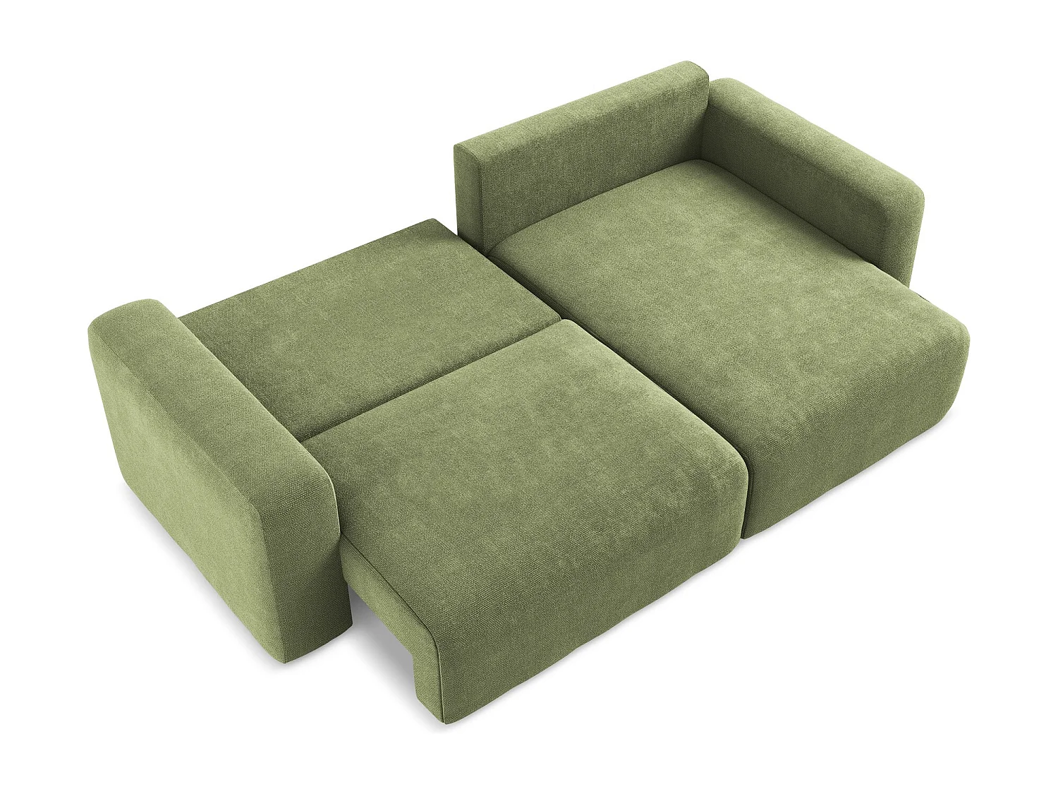 Ecksofa mit Schlaffunktion - Ecke Rechts - Chenille - Grün - KONA