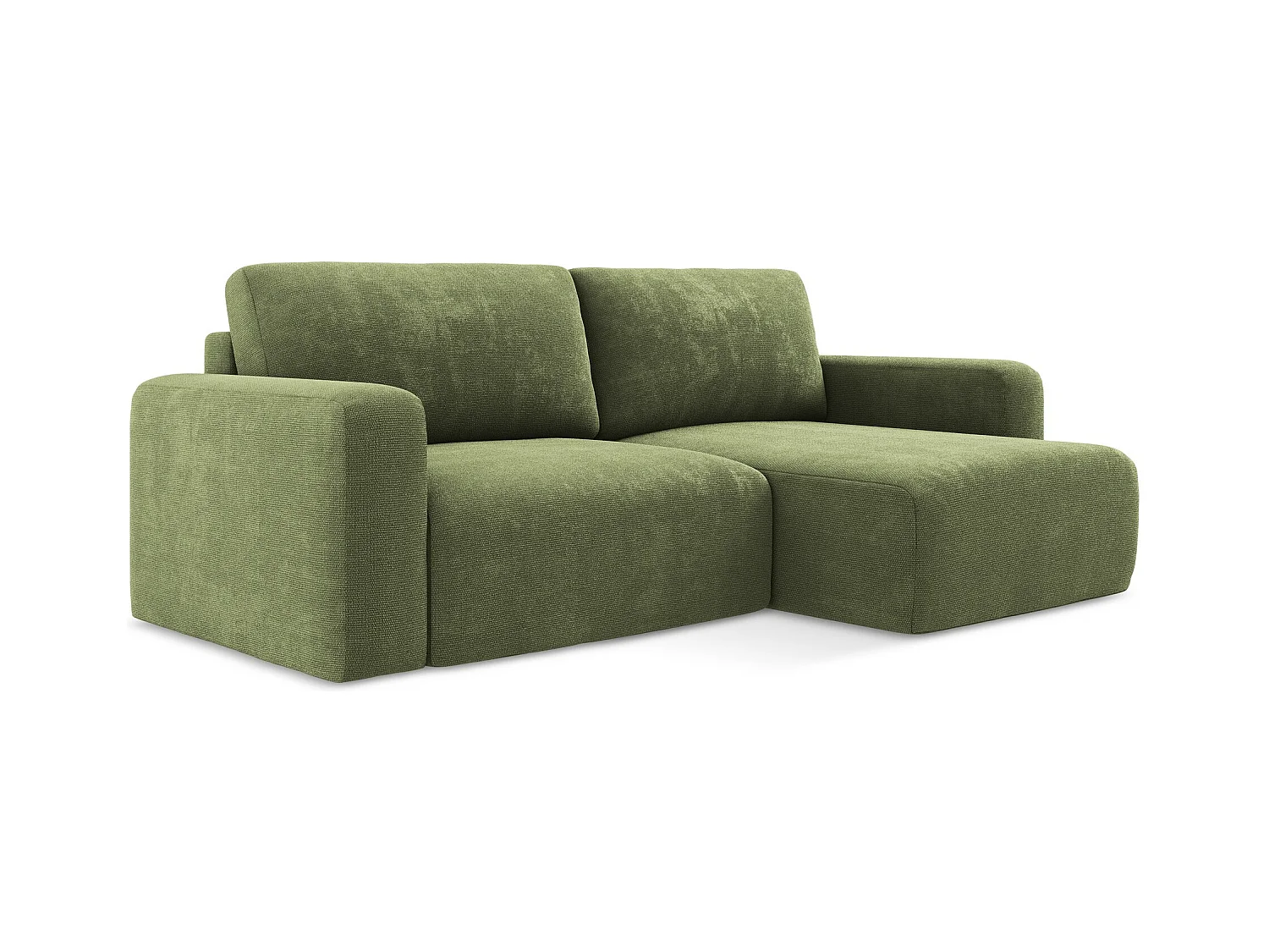 Ecksofa mit Schlaffunktion - Ecke Rechts - Chenille - Grün - KONA