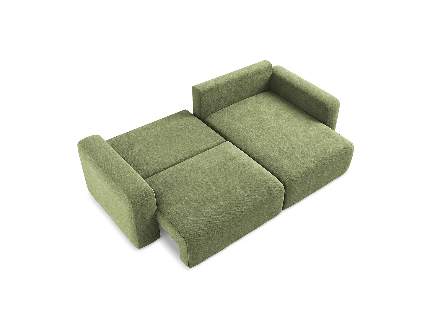 Canapé d'angle droit convertible en tissu chenille - vert - OSTIA