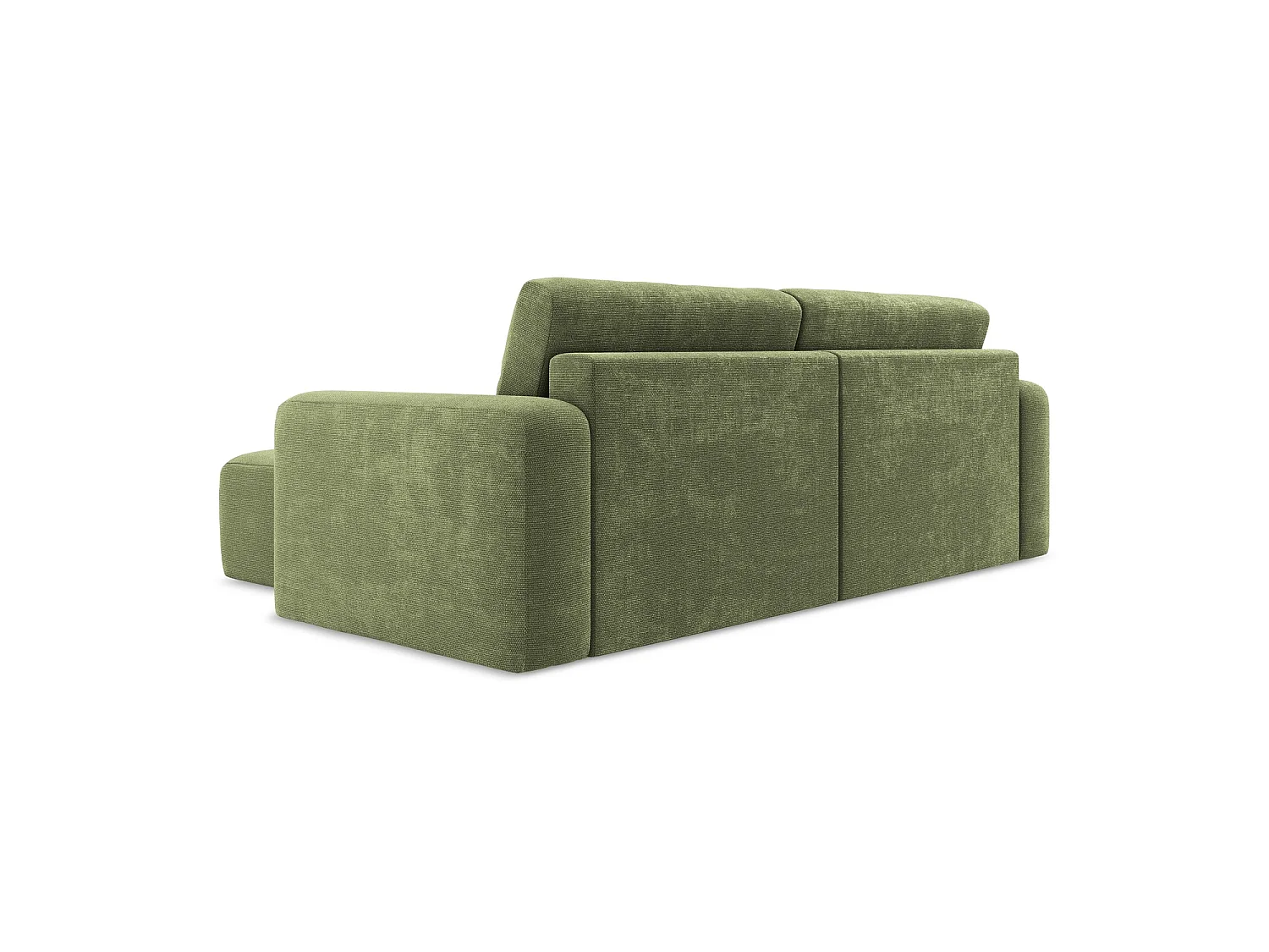 Canapé d'angle droit convertible en tissu chenille - vert - OSTIA
