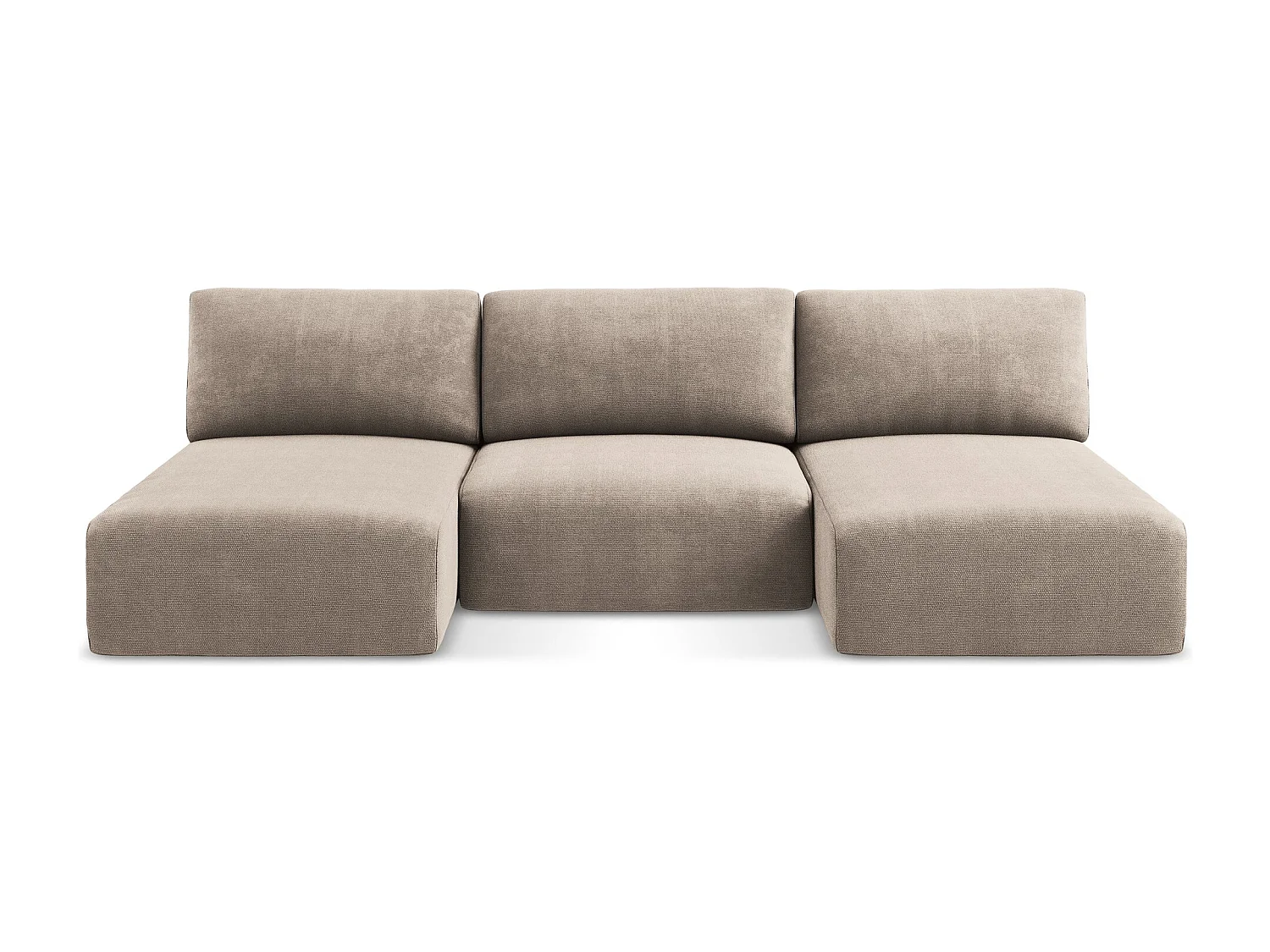 Canapé panoramique sans accoudoir convertible en Chenille - beige foncé - KONA