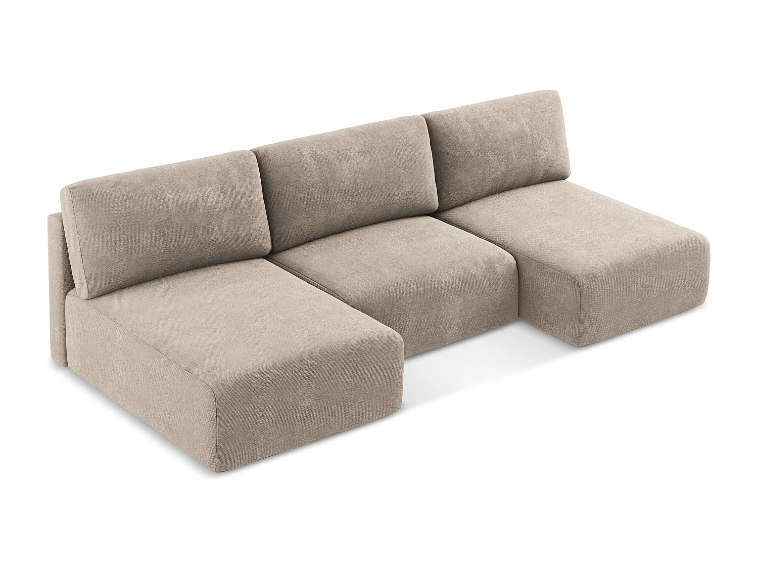 Canapé panoramique sans accoudoir convertible en Chenille - beige foncé - KONA