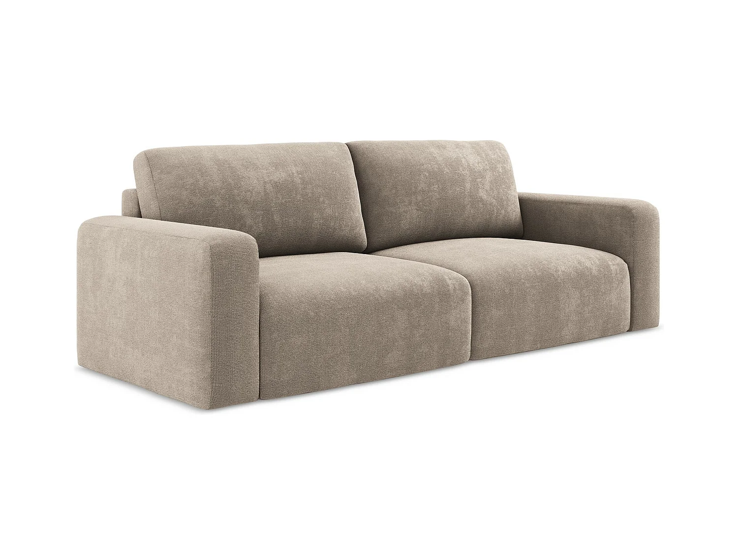 Canapé 3 places convertible en Chenille - beige foncé - KONA