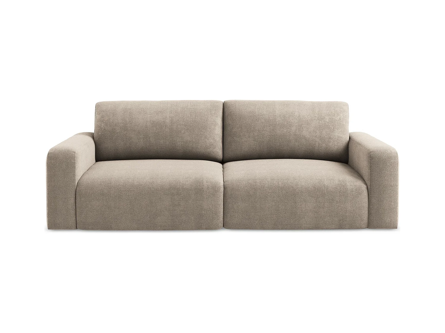 Canapé 3 places convertible en Chenille - beige foncé - KONA