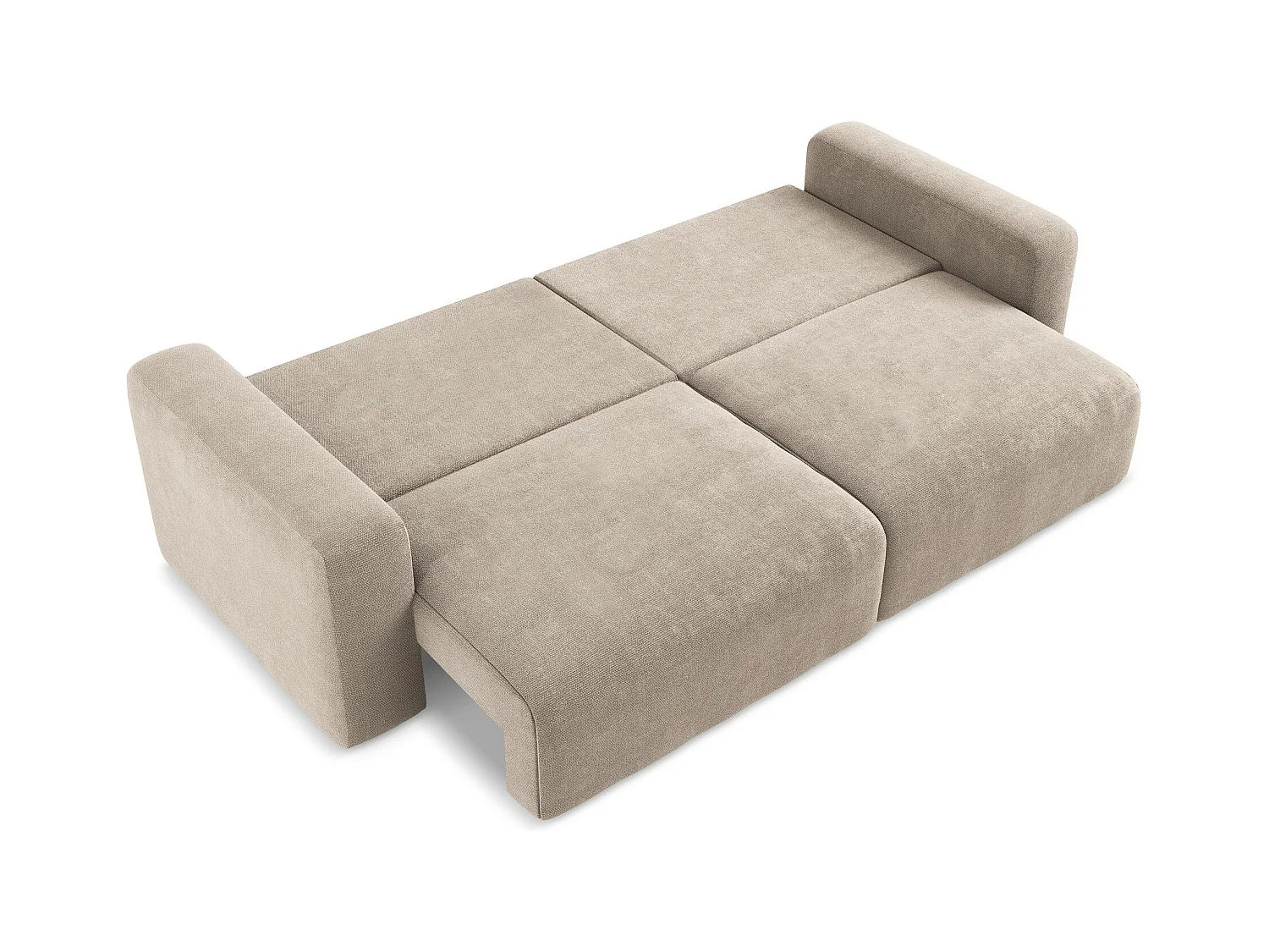 Canapé 3 places convertible en Chenille - beige foncé - KONA