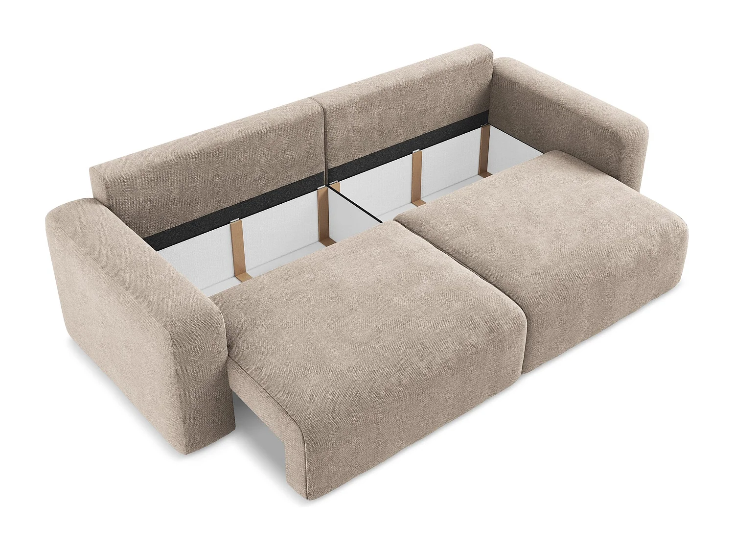 Canapé 3 places convertible en Chenille - beige foncé - KONA
