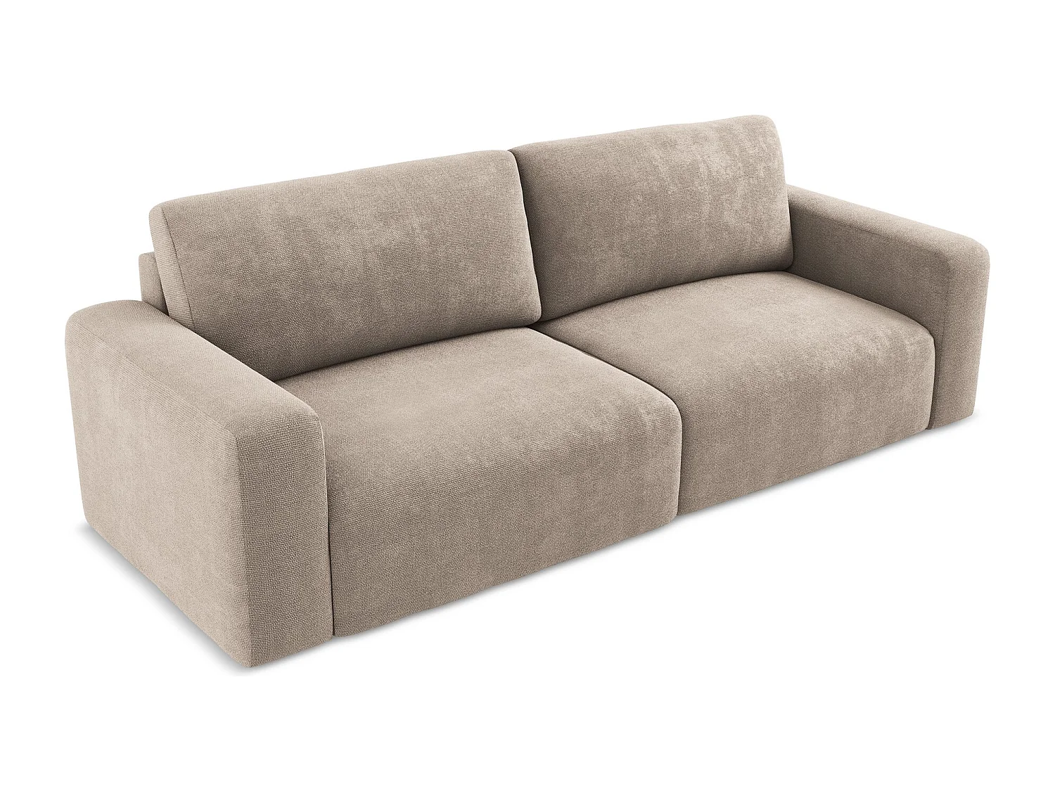3-Sitzer Sofa mit Schlaffunktion - - Chenille - Dunkelbeige - KONA