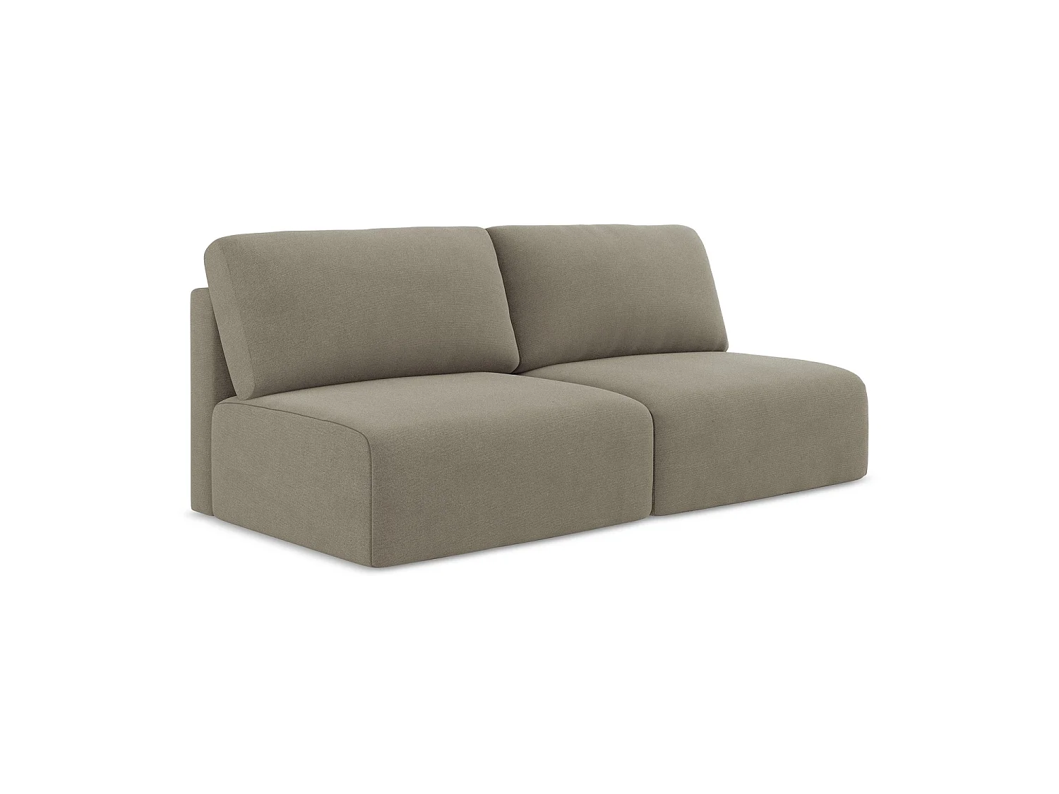 Sofa 3-osobowa z funkcją spania - z tkaniny strukturalnej - ciemny beż - OSTIA