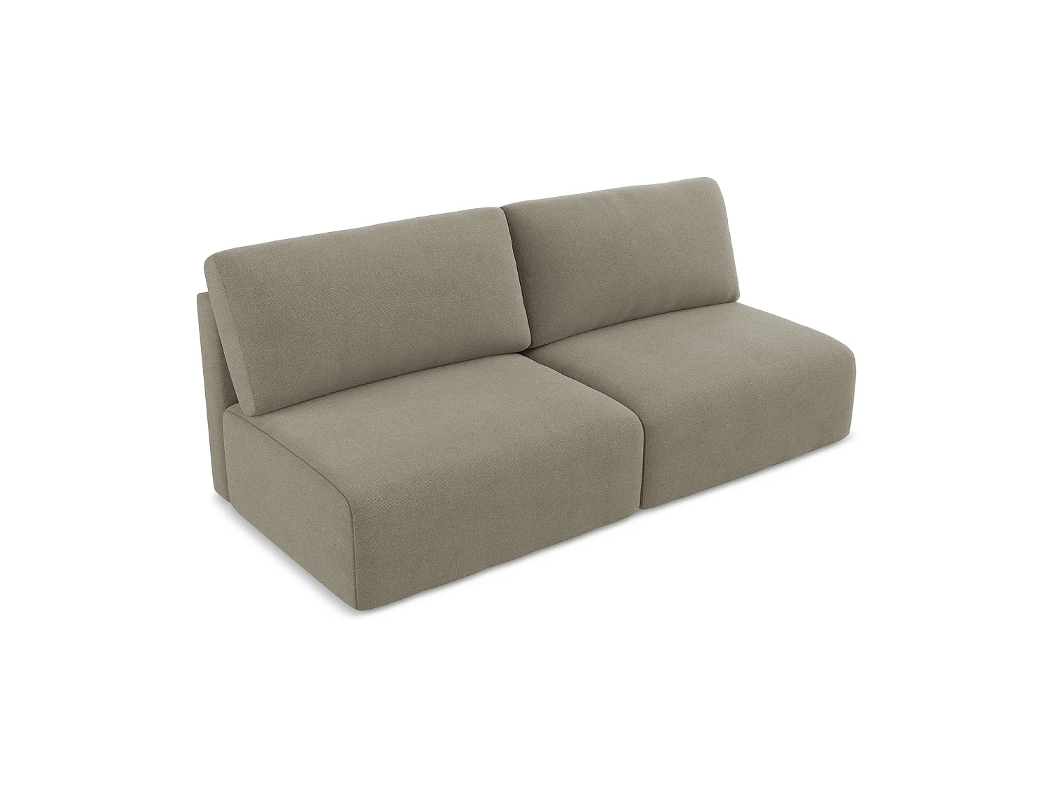 Sofa 3-osobowa z funkcją spania - z tkaniny strukturalnej - ciemny beż - OSTIA