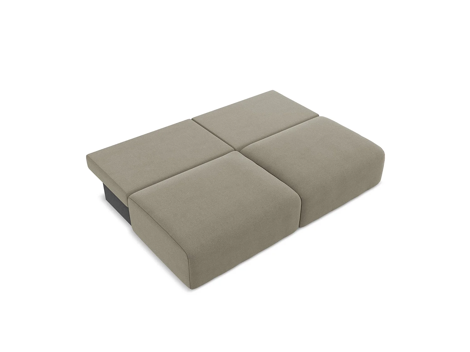 Sofa 3-osobowa z funkcją spania - z tkaniny strukturalnej - ciemny beż - OSTIA